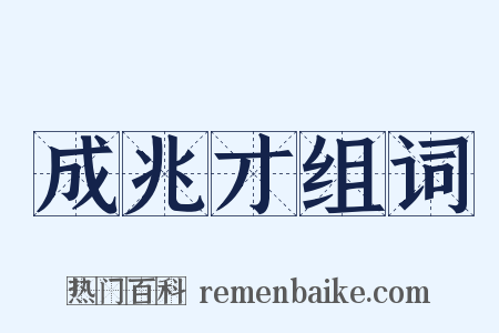 成兆才组词是什么意思的图片